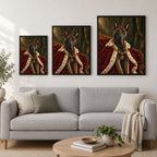 Größenvergleich: Portrait in 30×40, 45×60 und 60×80 cm über einem Sofa